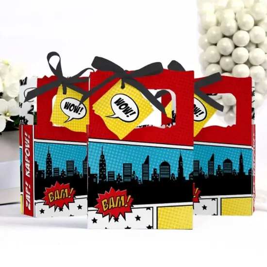 Big Dot of Happiness Bam Superhero - Baby Shower or Birthday Party Favor Boxes - Set of 12 {4}