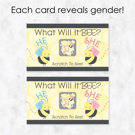 Big Dot of Happiness Girl Bee Gender Reveal - What Will It Bee Gender Reveal Scratch Off Cards - Baby Shower Game - 22 Count {4}
