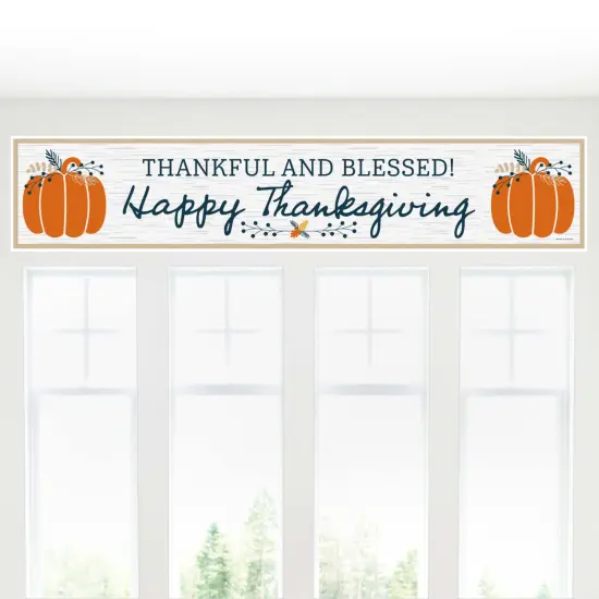 Big Dot of Happiness Happy Thanksgiving - Fall Harvest Party Decorations Party Banner {6}