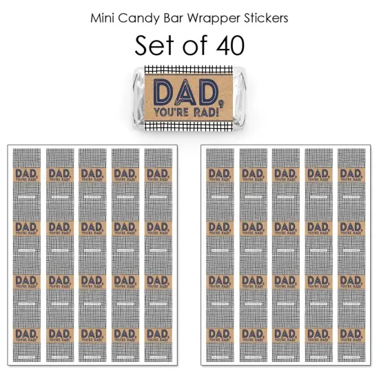 Big Dot of Happiness My Dad is Rad - Mini Candy Bar Wrapper Stickers - Father's Day Party Small Favors - 40 Count {4}