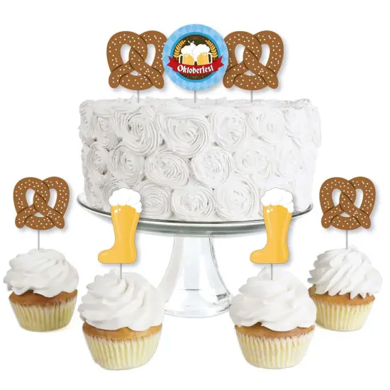 Big Dot of Happiness Oktoberfest - Dessert Cupcake Toppers - Beer Festival Clear Treat Picks - Set of 24 {1}