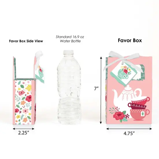 Big Dot of Happiness Floral Let's Par-Tea - Garden Tea Party Favor Boxes - Set of 12 {3}