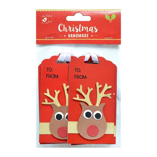 Little Birdie Christmas Gift Tag 10/Pkg-Reindeer {1}