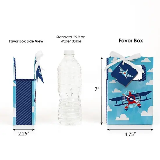 Big Dot of Happiness Taking Flight - Airplane - Vintage Plane Baby Shower or Birthday Party Favor Boxes - Set of 12 {3}