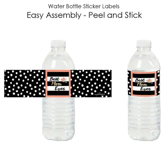 Big Dot of Happiness Best Mom Ever - Mother's Day Water Bottle Sticker Labels - Set of 20 {3}