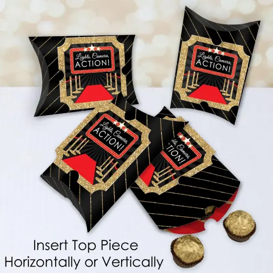 Big Dot of Happiness Red Carpet - Favor Gift Boxes - Movie Night Party Large Pillow Boxes - Set of 12 {4}