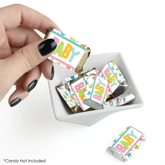 Big Dot of Happiness Colorful Baby Shower - Mini Candy Bar Wrapper Stickers - Gender Neutral Party Small Favors - 40 Count {3}