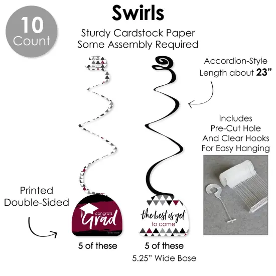 Big Dot of Happiness Maroon Grad - Best is Yet to Come - Burgundy Graduation Party Supplies Decoration Kit - Decor Galore Party Pack - 51 Pieces {6}