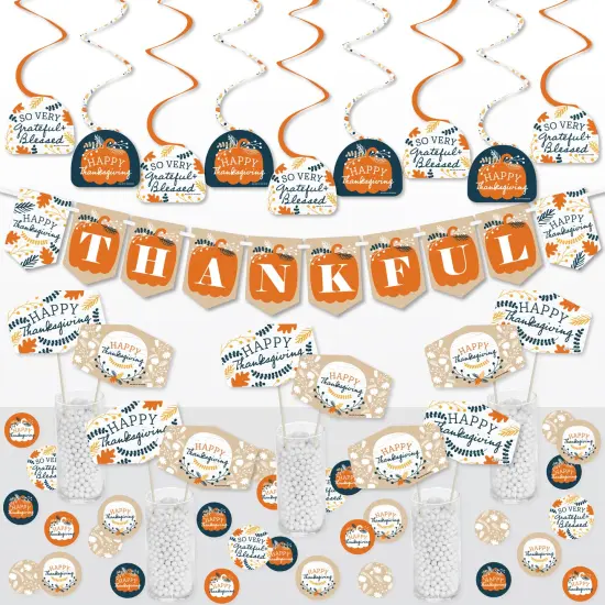 Big Dot of Happiness Happy Thanksgiving - Fall Harvest Party Supplies Decoration Kit - Decor Galore Party Pack - 51 Pieces {1}