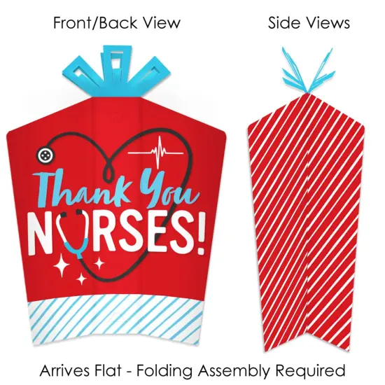 Big Dot of Happiness Thank You Nurses - Table Decorations - Nurse Appreciation Week Fold and Flare Centerpieces - 10 Count {3}