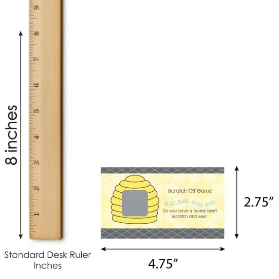 Big Dot of Happiness Honey Bee - Baby Shower or Birthday Party Game Scratch Off Cards - 22 Count {7}
