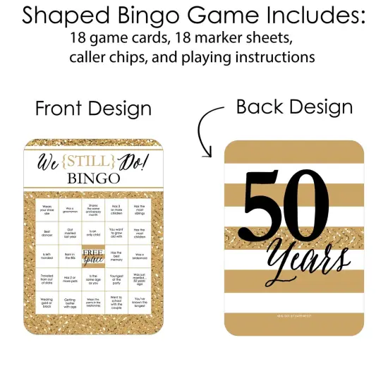 Big Dot of Happiness We Still Do - 50th Wedding Anniversary -&nbsp; Find the Guest Bingo Cards and Markers - Anniversary Party Bingo Game - Set of 18 {4}
