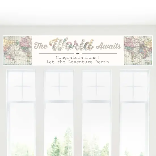 Big Dot of Happiness World Awaits - Travel Themed Party Decorations Party Banner {6}