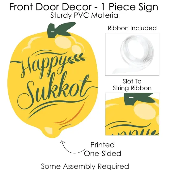 Big Dot of Happiness Sukkot - Hanging Porch Sukkah Holiday Outdoor Decorations - Front Door Decor - 1 Piece Sign {6}