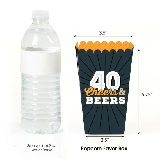 Big Dot of Happiness Cheers and Beers to 40 Years - 40th Birthday Party Favor Popcorn Treat Boxes - Set of 12 {3}