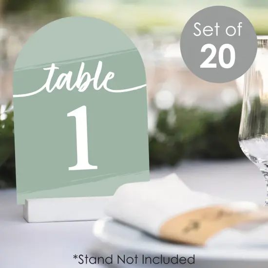 Big Dot of Happiness Sage Green Elegantly Simple - Wedding Receptions, Parties or Events Double-Sided 5 x 7 inches Cards - Table Numbers - 1-20 {3}