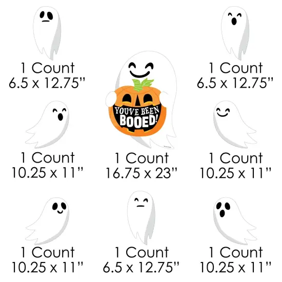 Big Dot of Happiness You've Been Booed - Yard Sign and Outdoor Lawn Decorations - Ghost Halloween Party Yard Signs - Set of 8 {7}