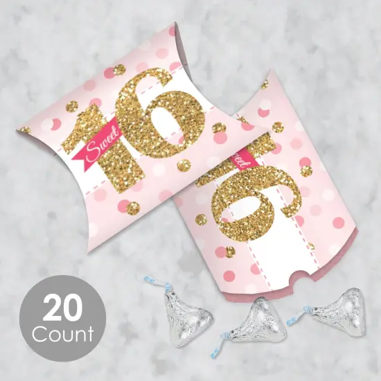 Big Dot of Happiness Sweet 16 - Favor Gift Boxes - 16th Birthday Party Petite Pillow Boxes - Set of 20 {3}
