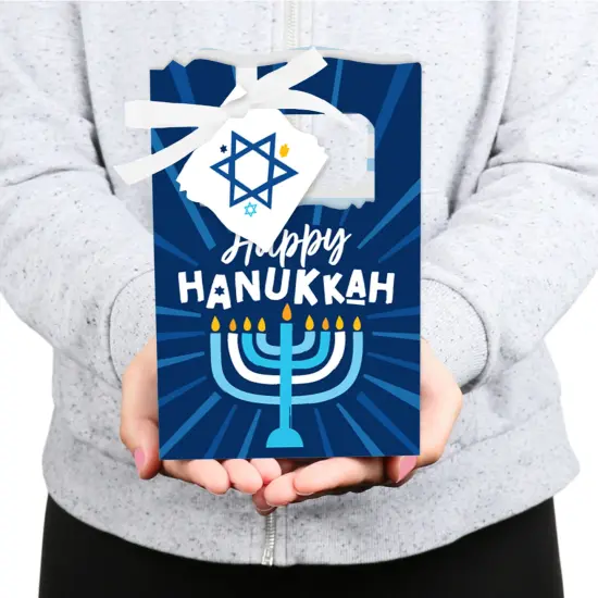 Big Dot of Happiness Hanukkah Menorah - Chanukah Holiday Party Favor Boxes - Set of 12 {6}