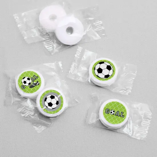 Big Dot of Happiness Goaaal - Soccer - Baby Shower or Birthday Party Round Candy Sticker Favors - Labels Fits Chocolate Candy (1 Sheet of 108) {4}