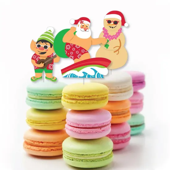 Big Dot of Happiness Tropical Christmas - DIY Shaped Beach Santa Holiday Party Cut-Outs - 24 Count {4}