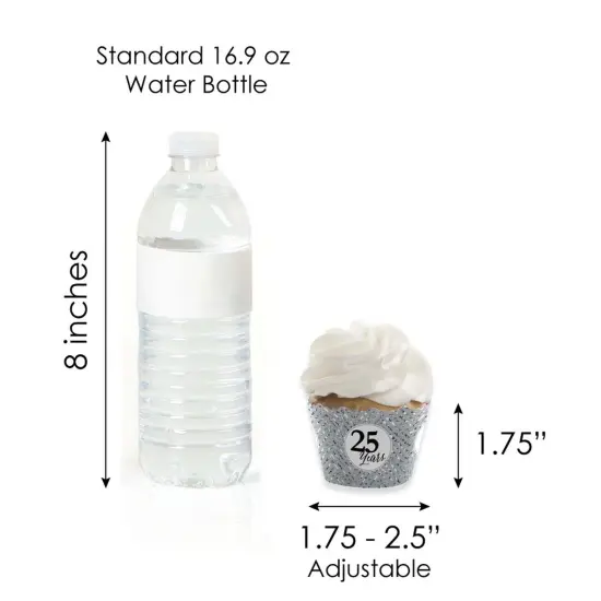 Big Dot of Happiness We Still Do - 25th Wedding Anniversary - Cupcake Decoration - Anniversary Party Cupcake Wrappers and Treat Picks Kit - Set of 24 {7}