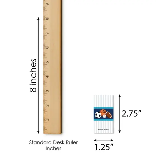 Big Dot of Happiness Go, Fight, Win - Sports - Mini Candy Bar Wrapper Stickers - Baby Shower or Birthday Party Small Favors - 40 Count {6}