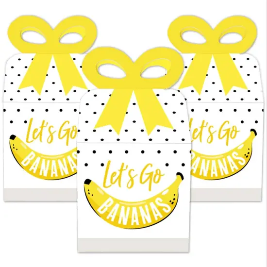 Big Dot of Happiness Let's Go Bananas - Square Favor Gift Boxes - Tropical Party Bow Boxes - Set of 12 {3}