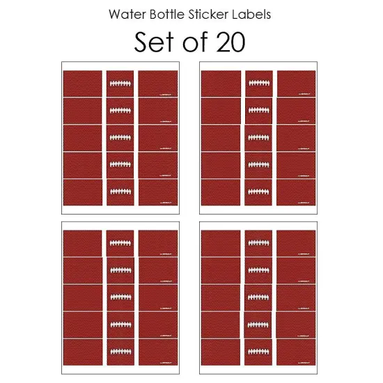 Big Dot of Happiness End Zone - Football - Baby Shower or Birthday Party Water Bottle Sticker Labels - Set of 20 {6}