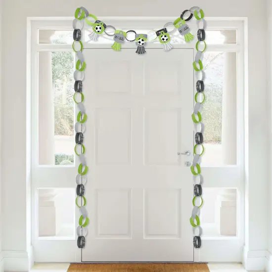 Big Dot of Happiness Goaaal - Soccer - 90 Chain Links & 30 Paper Tassels Decoration Kit - Baby Shower or Birthday Party Paper Chains Garland - 21 feet {4}