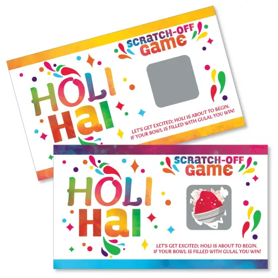 Big Dot of Happiness Holi Hai - Festival of Colors Party Game Scratch Off Cards - 22 Count {1}