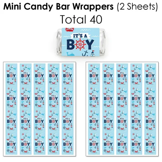 Big Dot of Happiness Ahoy It's a Boy - Nautical Baby Shower Candy Favor Sticker Kit - 304 Pieces {4}