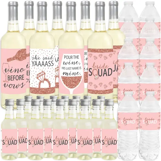 Big Dot of Happiness Bride Squad - Rose Gold Bridal Shower or Bachelorette Party Decorations - Beverage Bar Kit - 34 Pieces {3}