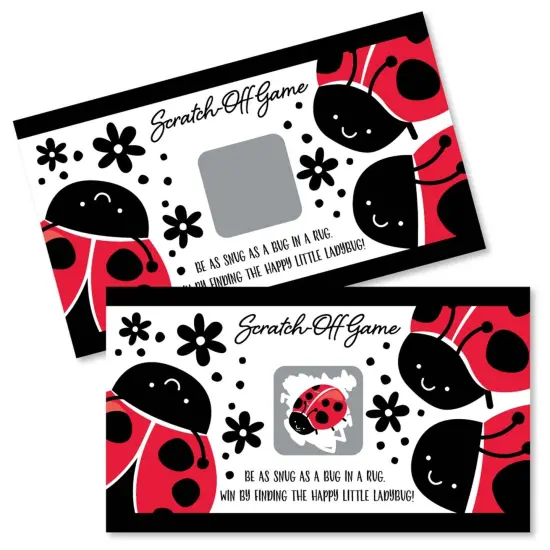 Big Dot of Happiness Happy Little Ladybug - Baby Shower or Birthday Party Game Scratch Off Cards - 22 Count {1}