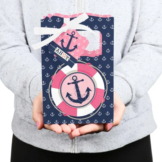 Big Dot of Happiness Ahoy - Nautical Girl - Baby Shower or Birthday Party Favor Boxes - Set of 12 {6}