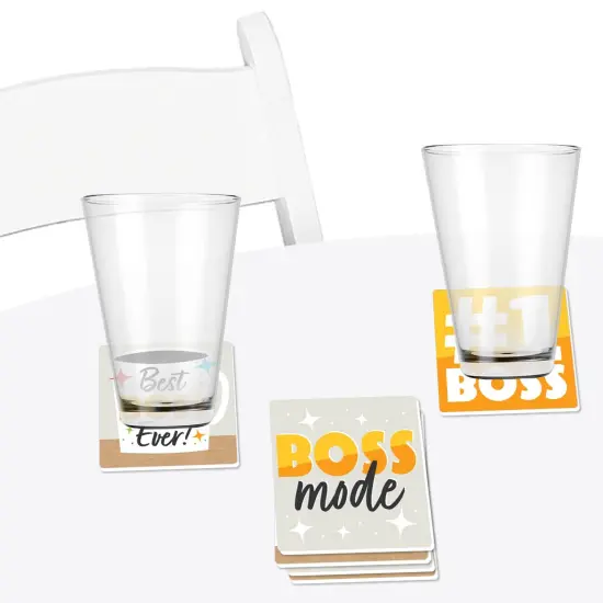 Big Dot of Happiness Happy Boss's Day - Funny Best Boss Ever Decorations - Drink Coasters - Set of 6 {4}