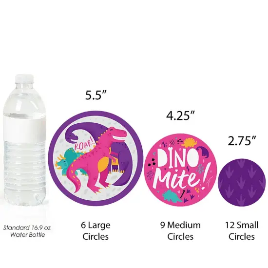 Big Dot of Happiness Roar Dinosaur Girl - Dino Mite T-Rex Baby Shower or Birthday Party Giant Circle Confetti - Party D&eacute;cor - Large Confetti 27 Count {4}