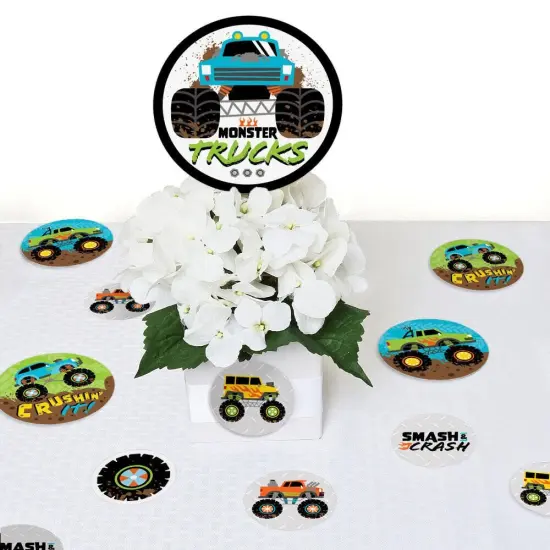 Big Dot of Happiness Smash and Crash - Monster Truck - Boy Birthday Party Giant Circle Confetti - Party Decorations - Large Confetti 27 Count {7}