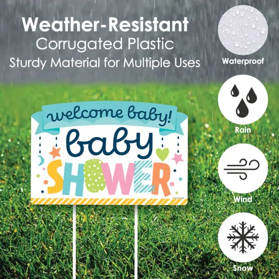 Big Dot of Happiness Colorful Baby Shower - Gender Neutral Party Yard Sign Lawn Decorations - Welcome Baby Party Yardy Sign {6}