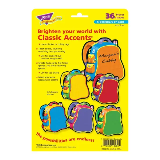 Bright Backpacks Classic Accents&reg; Variety Pack, 36 Per Pack, 3 Packs {4}