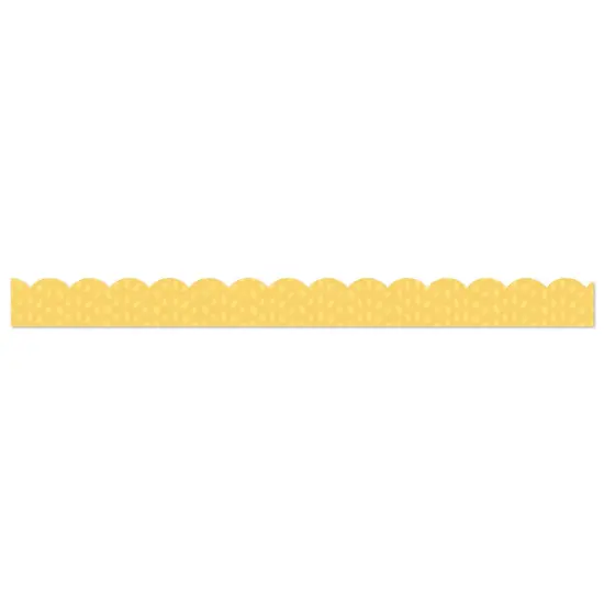Grow Together Yellow with Painted Dots Scalloped Borders, 39 Feet Per Pack, 6 Packs {2}