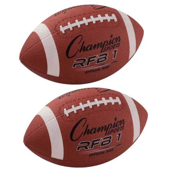 Official Size Rubber Football, Pack of 2 {1}