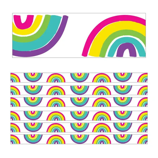 Kind Vibes Rainbows Straight Borders, 36 Feet Per Pack, 6 Packs {1}