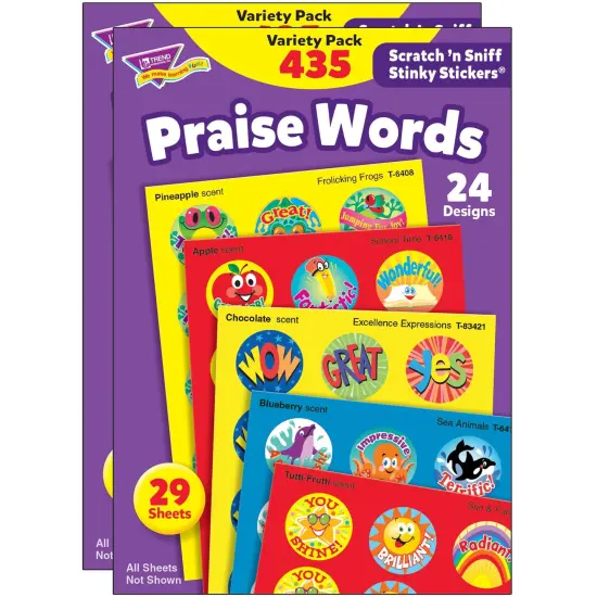 Praise Words Stinky Stickers&reg; Variety Pack, 435 Per Pack, 2 Packs {1}