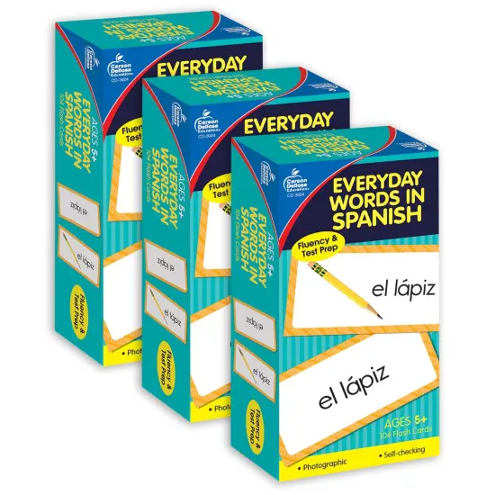 Everyday Words in Spanish: Photographic Flash Cards, Grade PK-8, 3 Packs {1}