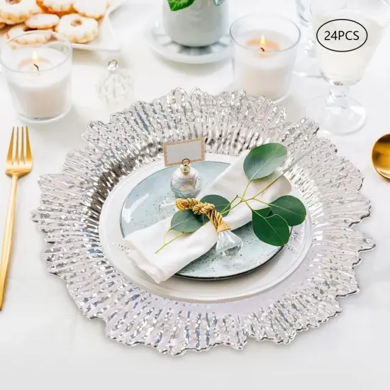 24-Pieces Coral Reef Textured Plates for Party {6}