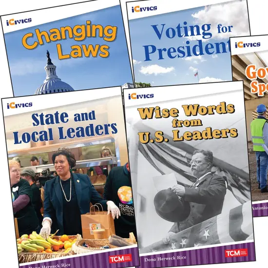 iCivics Grade 4: Leadership & Responsibility 5-Book Set + Game Cards {2}