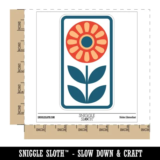 Scandinavian Sunflower Waterproof Vinyl Phone Tablet Laptop Water Bottle Sticker Set - 5 Pack {1}