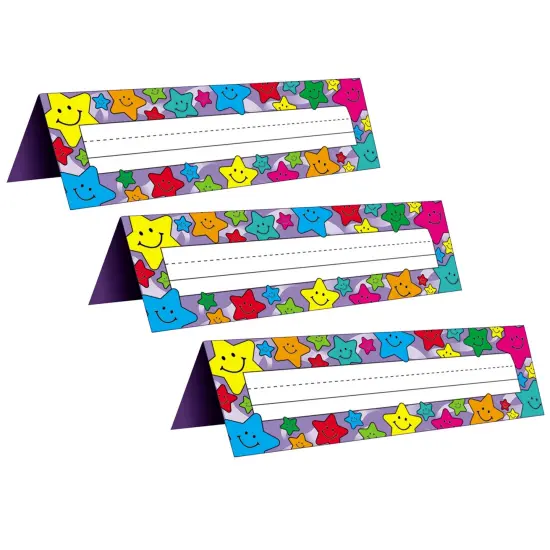 Happy Stars Tented Name Plates, 36 Per Pack, 3 Packs {1}