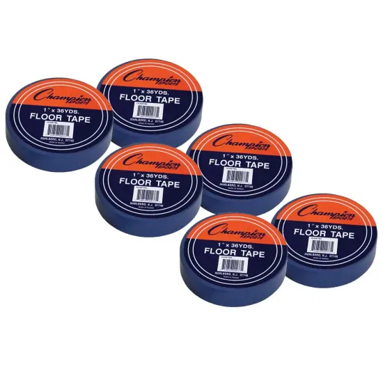 Floor Marking Tape, 1" x 36 yd, Blue, 6 Rolls {1}
